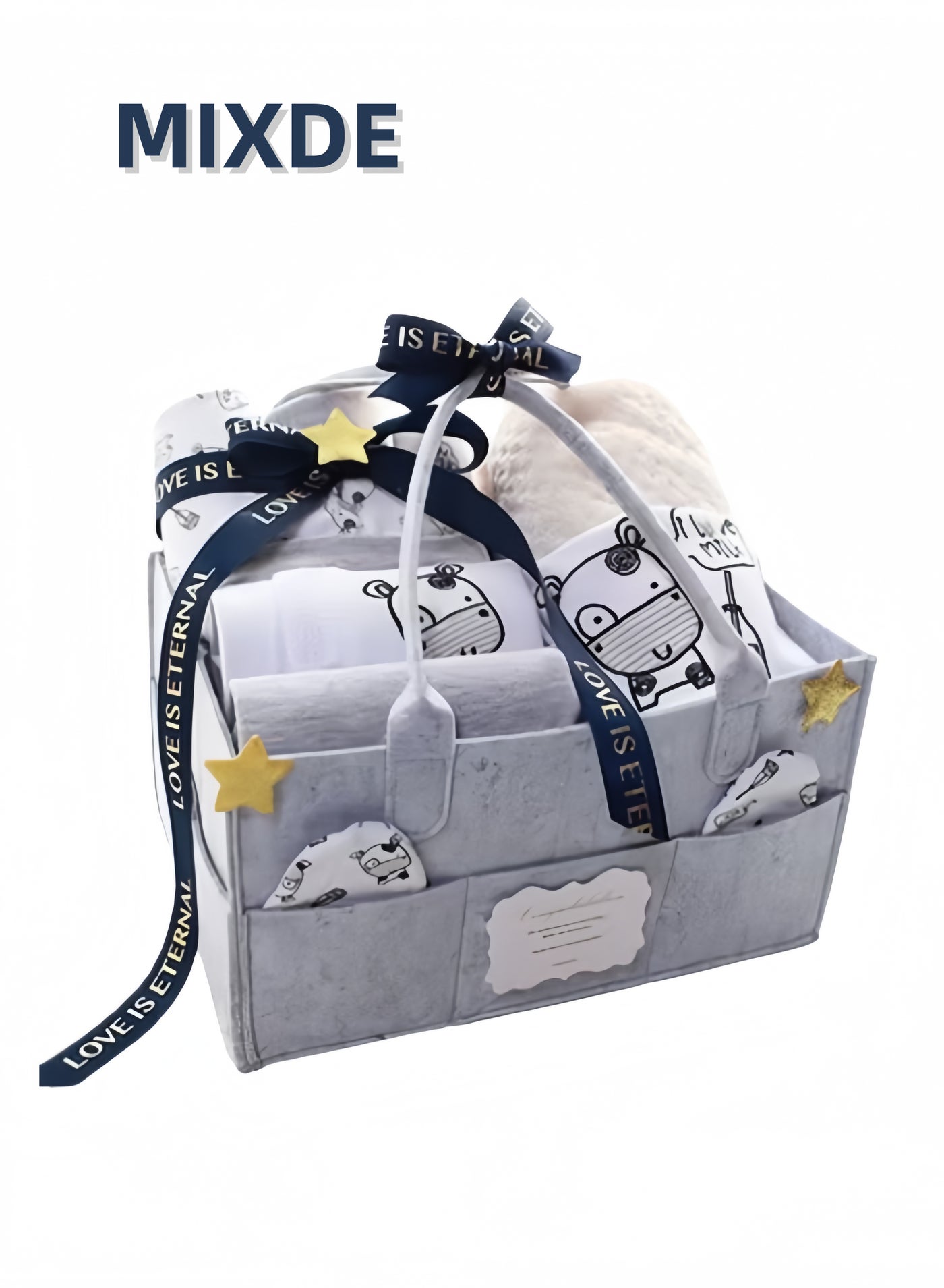 13 Pcs Newborn Baby Gift Set Babies Clothes Set Ultra-Soft Baby Clothes Accessories Set for Infant Baby Shower Gift Newborn Layette Gift Set for 0-3 Months Baby Girls and Boys(Grey)